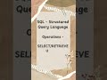 Welcome to SQL 1