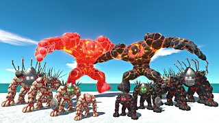 Lava Golem Family Evolution vs Shadow Itself in City - Animal Revolt Battle Simulator