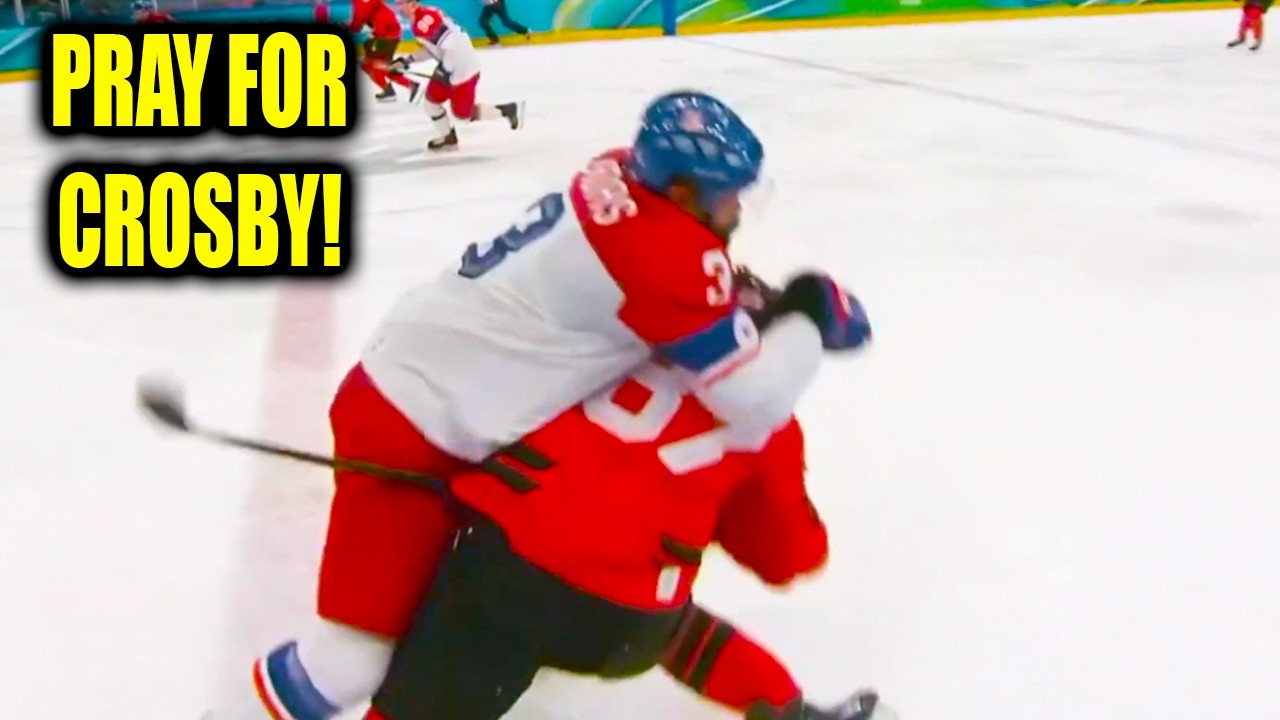 Сидни Кросби получил травму после столкновения с Радко Гудасом и покинул игру | Канада против Чех...