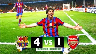 Barcelona vs Arsenal 4-1 Highlights & Goals - Champions League 2009-2010