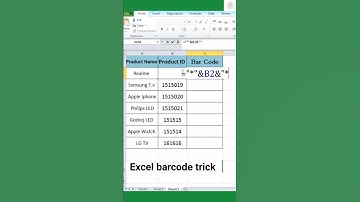 Excel barcode create #excel #barcode #microsoftexcel #exceltips #exceltutorial #video #shorts