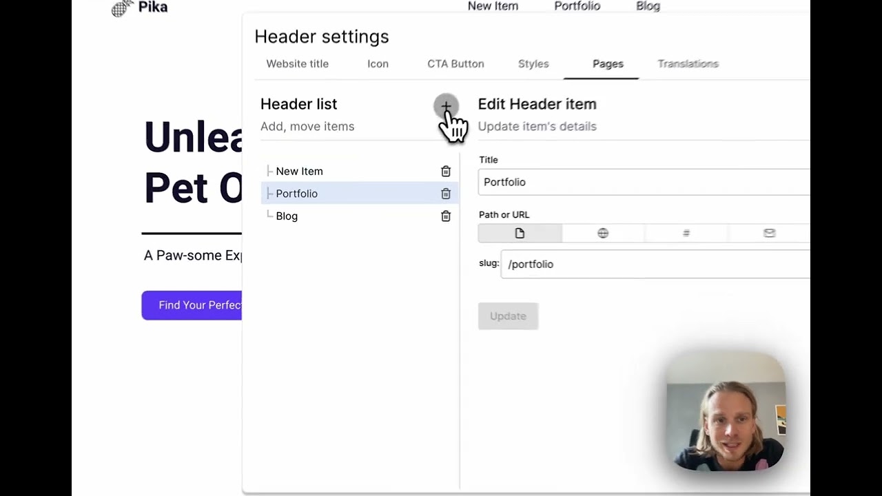 How to customize your Header Menu on your website with links