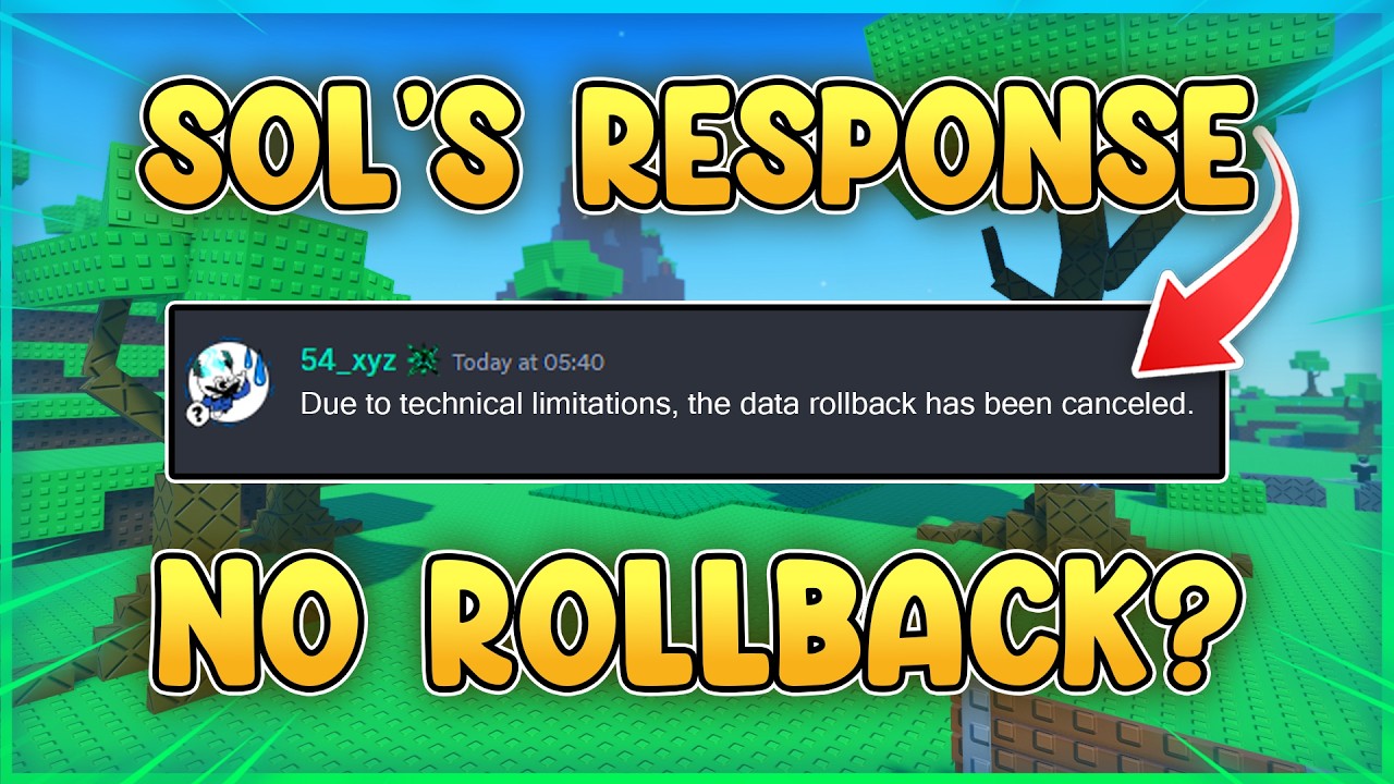 Sol's RNG OFFICIALLY Responds to the ROLLBACK Drama... - YouTube