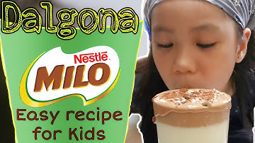 HOW TO MAKE DALGONA MILO  EASY RECIPE FOR KIDS|with FLAT TOPS toppings |