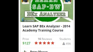 Online Course To Learn In Depth SAP BW Business Explorer BEx Analyzer & Query Designer Tools