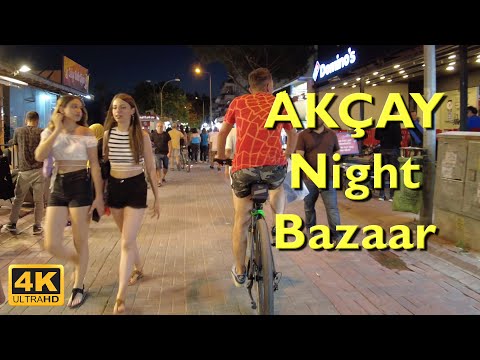 Akçay Night Walking Tour 4K | Night Bazaar - Akcay Balıkesir TURKEY