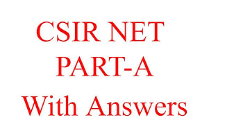 CSIR-NET - life science  (2016) PART A