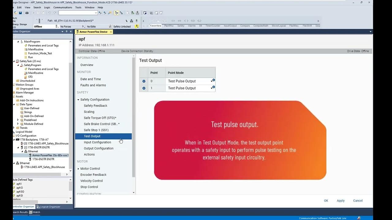 Armor™ PowerFlex® VFD Drivebased SafetyFunction Example YouTube