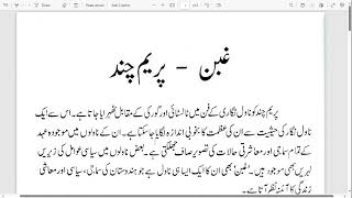 Ghaban Novel Munshi Prem Chand منشی پریم چند غبن Ba Ma Urdu Net Jrf 