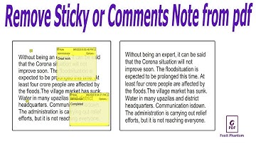 How to remove Sticky note or comments to a pdf document in Foxit PhantomPDF