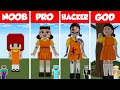 Minecraft SQUID GAME DOLL BUILD CHALLENGE - NOOB vs PRO vs HACKER vs GOD / Animation