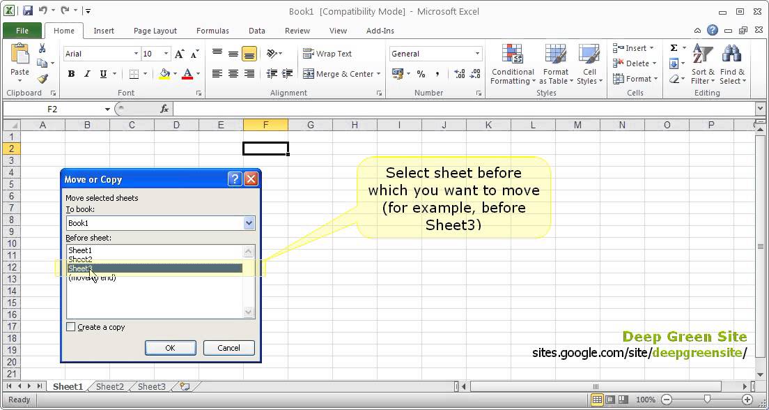 MS Excel 2010 / How to reposition worksheet within workbook - YouTube