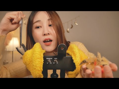 귀지 가득 귀청소 ASMR｜스폰지 가득찬 양말을 귀에 씌운 소리