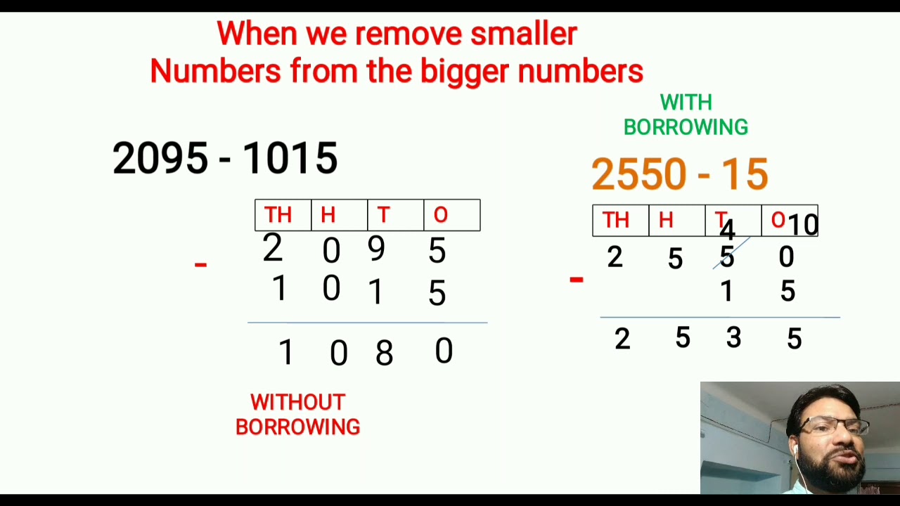 Subtraction with single borrowing Part 1 - YouTube