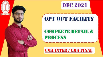 OPT OUT FACILITY FOR CMA INTER AND CMA FINAL STUDENTS FOR DEC 2021 || CMA EXAMS DEC 2021 ||