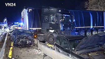 VN24 - Truck driver rams into 57 cars - 23 injured on the A46/A1 freeway
