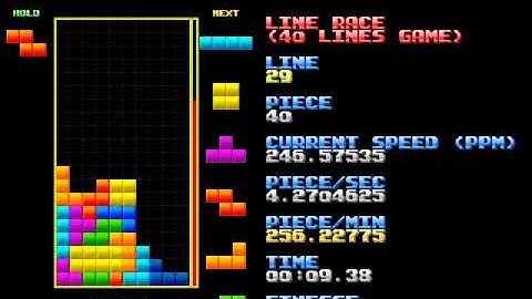 NullpoMino 4wide sprint 24.88sec - 4.13PPS