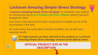Loctavan Amazing Simple Stress Strategy - Main Details