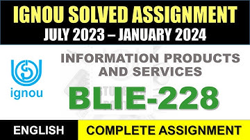 BLIE 228 Solved Assignment 2023-24 || blie-228 solved assignment In English || July 2023 to Jan 2024