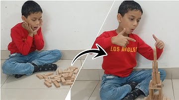 Jenga Tower Making | Fun Jenga Tower Build Challenge for kids | Simple Fun Activity #jengablocks 