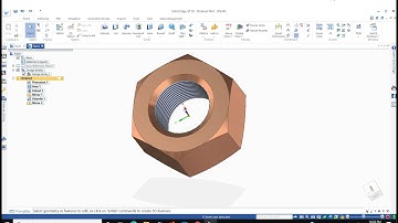 #87 Solid edge tutorial - create hex nut in solid edge | hex nut 3d model in solid edge st10