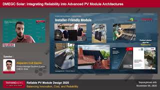 Integrating Reliability into Advanced PV Module Architectures:  Alejandro Coll García, DMEGC