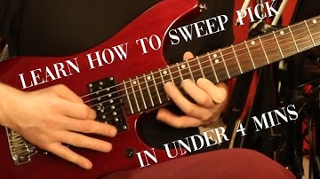 How to Sweep Pick Arpeggios on Guitar in Under 4 minutes