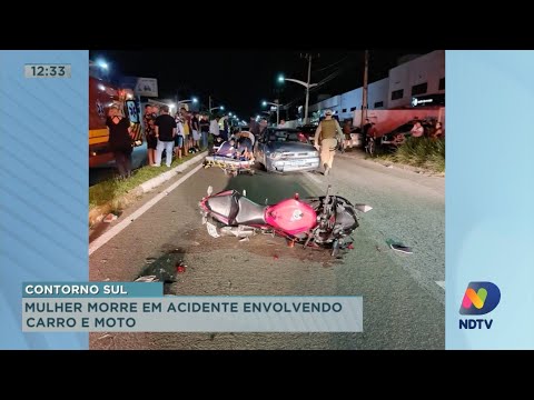 Mulher morre em acidente envolvendo carro e moto