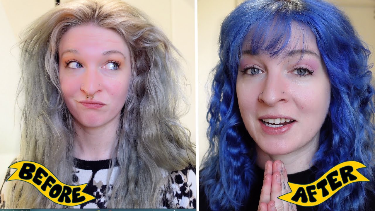 Vibrant Blue Hair Transformation - YouTube