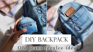 DIY BACKPACK | How to sew a bag from old jeans / old jeans recylce idea