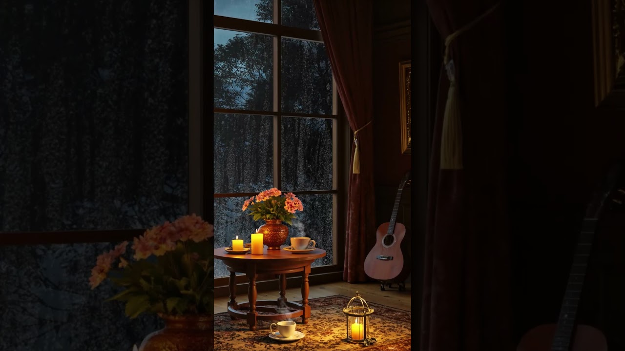 Rain, jazz, fire  A night made for slowing down ☕🎶 