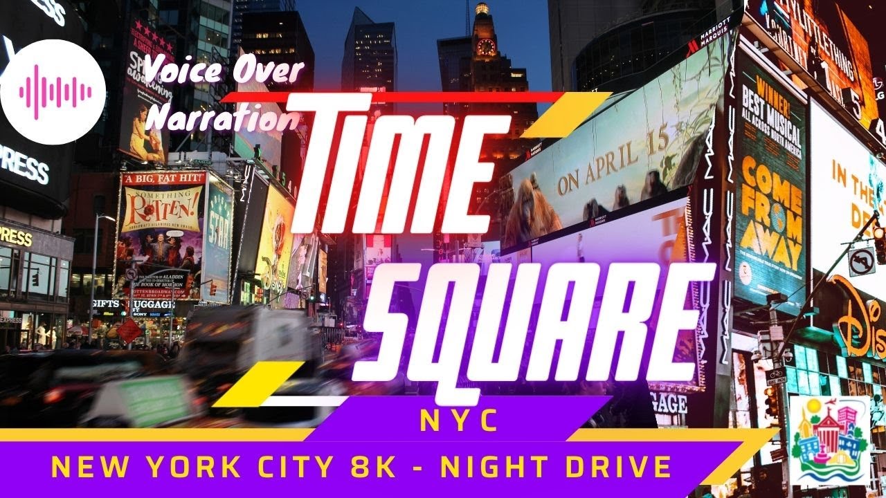 New York City 5K Night Drive Times Square Driving Downtown With