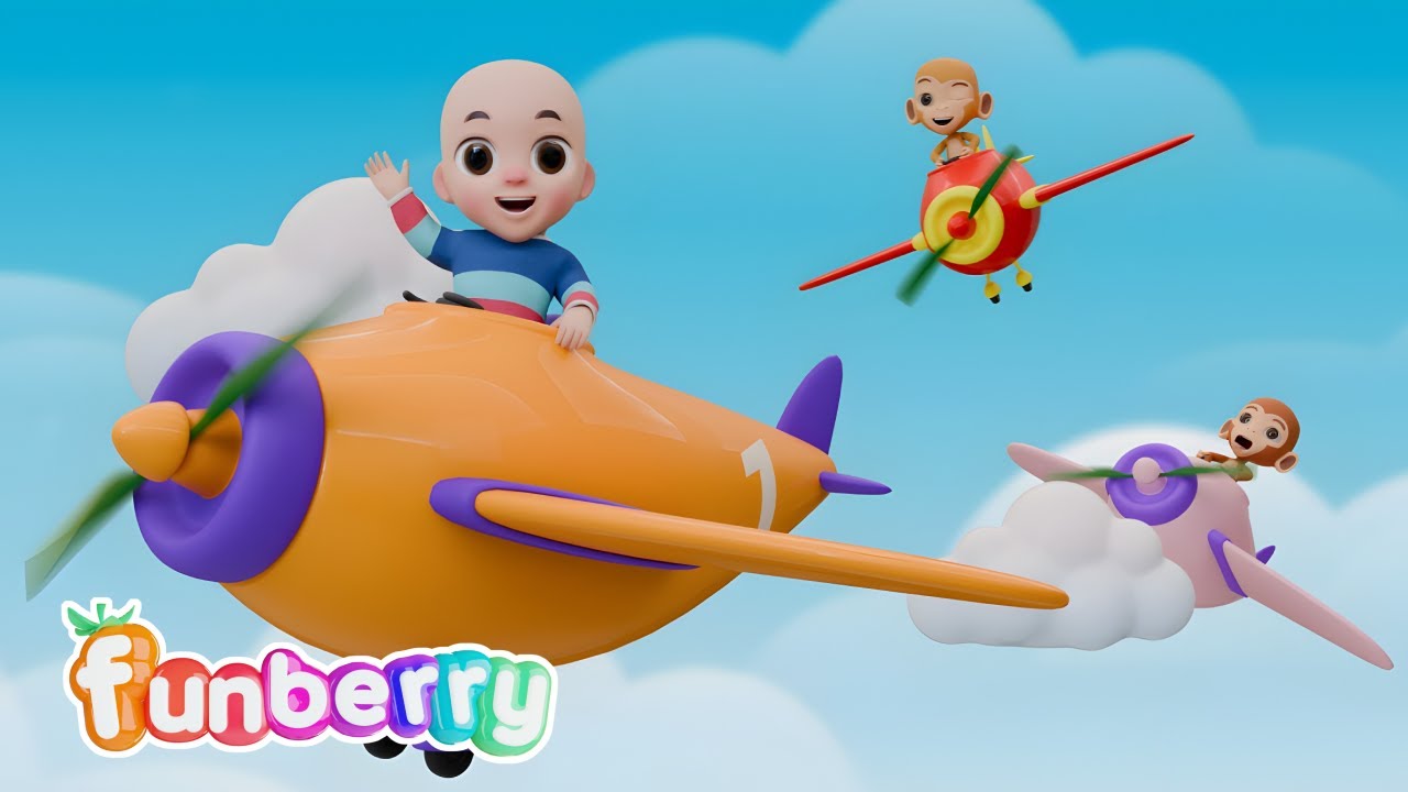 Ten Little Airplanes | Count 1 to 10 | Kids Songs & Nursery Rhymes | Funberry