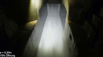 Prototype bottom outlet in operation