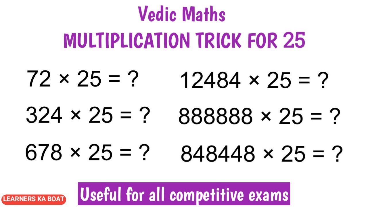 Multiplication By 25 In Vedic Maths In Telugu YouTube multiplication-by-25-in-vedic-maths-in-telugu-youtube