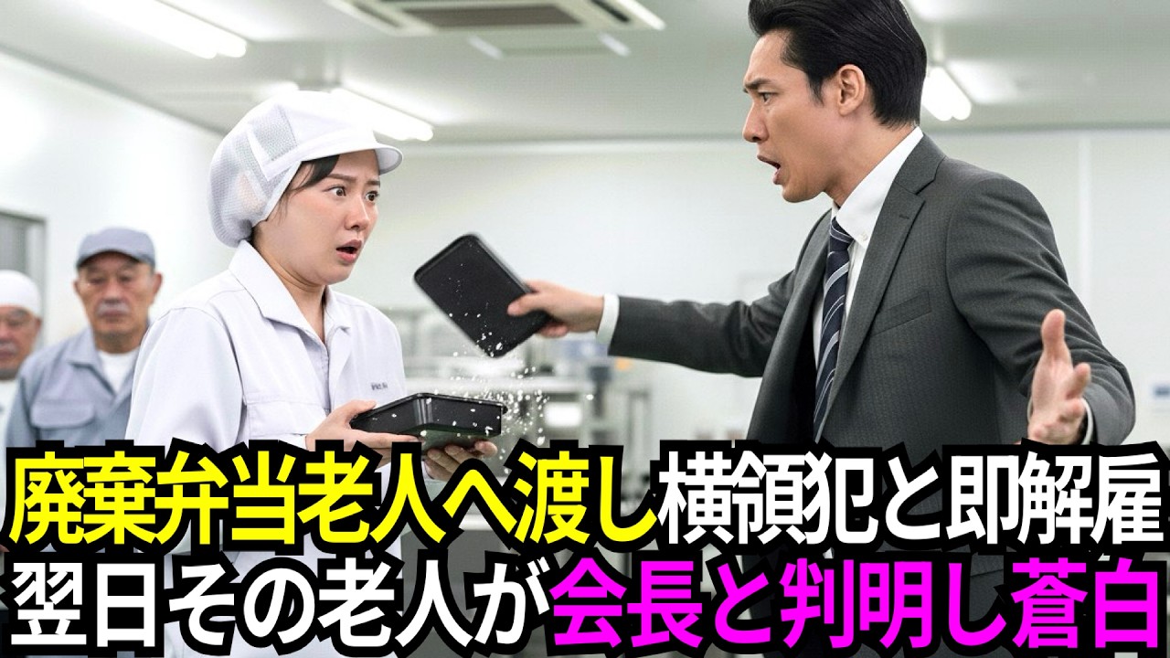 廃棄弁当を老人に渡したパートを「横領犯」と即解雇した新任工場長、翌日その老人が創業家会長と判明し顔面蒼白に