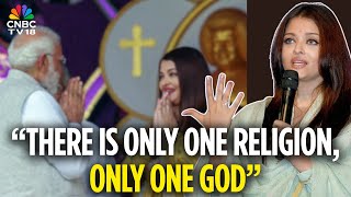 Aishwarya Rai Bachchan Gives Powerful Message On Humanity In Front Of Pm Modi Satya Sai N18V