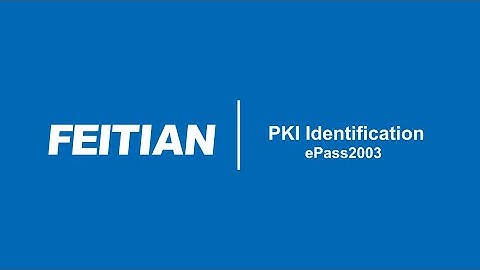 Introduction of FEITIAN PKI token - ePass2003