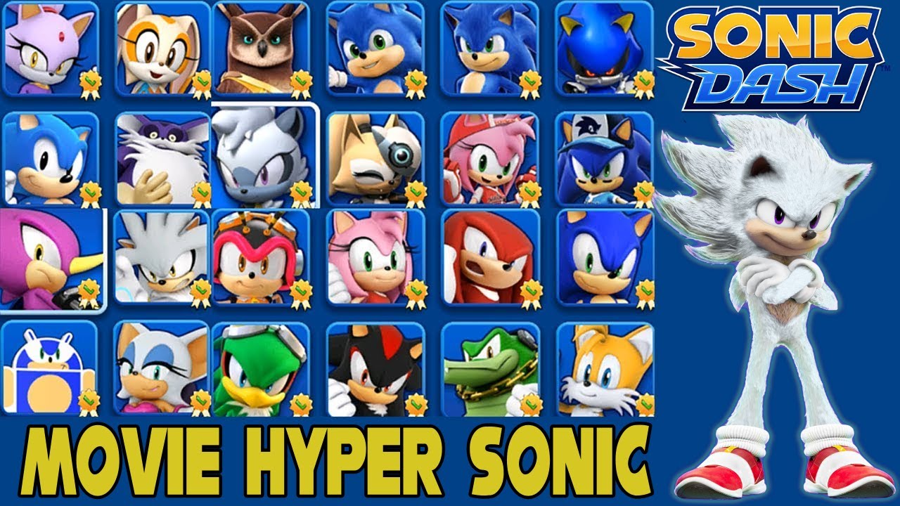 Sonic Dash - Movie Hyper Sonic vs All Characters Unlocked vs All Bosses ...