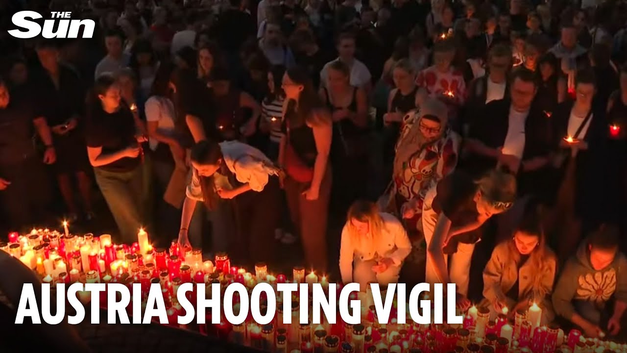 LIVE: Vigil for Austria school shooting victims after ex-student, 21, killed 10 in horror attack
