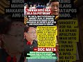 “Iniwan Niyo Nga Sila Sa Putukan” — Doc Mata, May Patama Sa Minority Bloc
