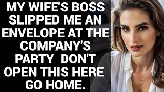 Information My wife's boss slipped me an envelope at the company's party  Don't open this here  Go home. News