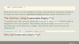 How to Efficiently Return an Empty IEnumerable from an Expression-Bodied Member in C#