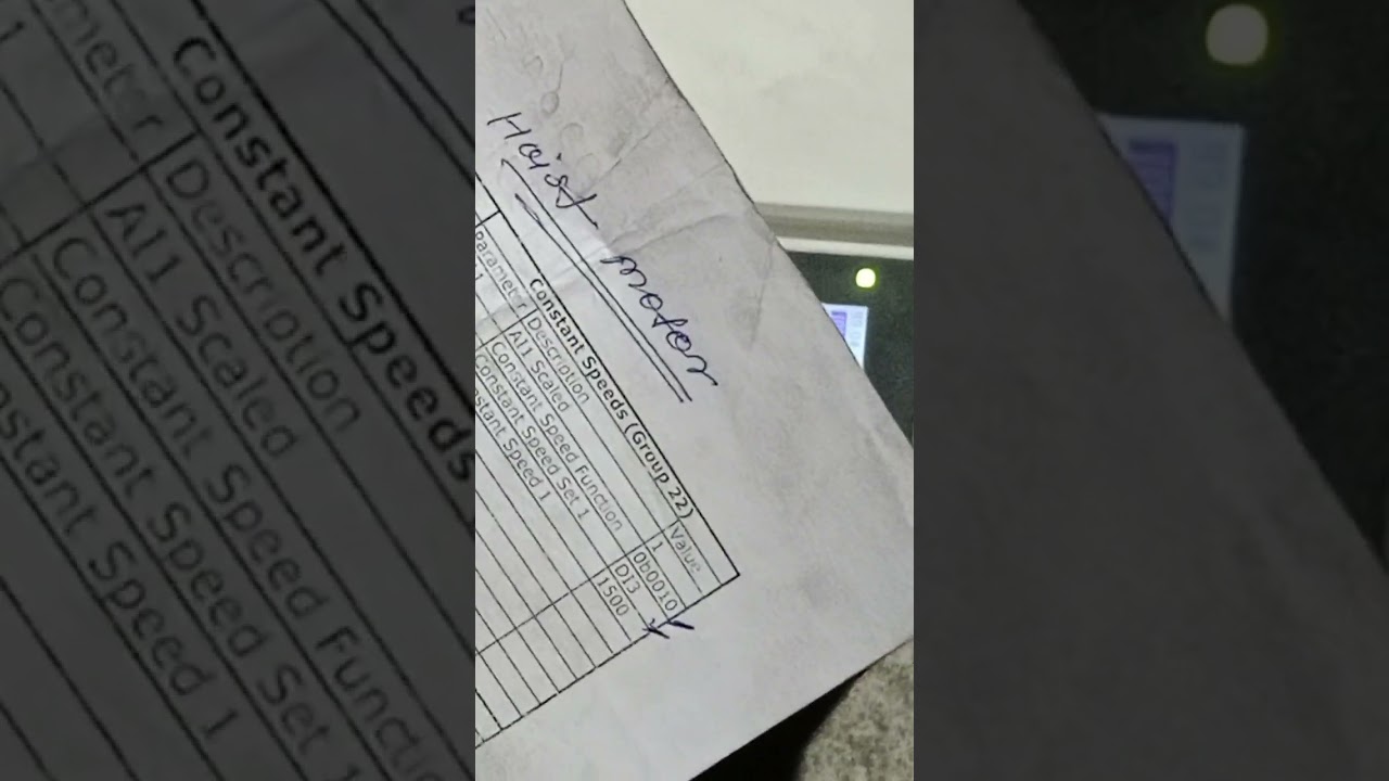 hoist VFD parameter settings