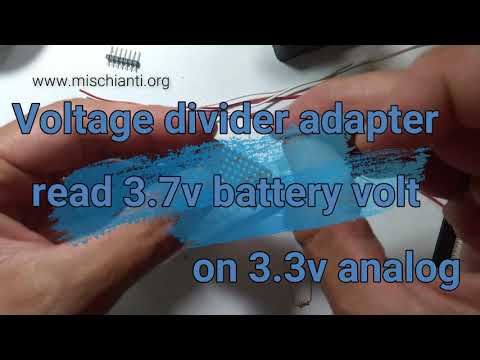 18650 litium battery voltage divider for 3.3v analog input (to use with esp8266, esp32 ecc.)