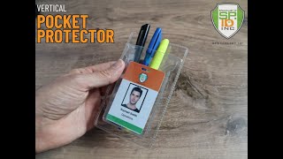 Pocket Protector with Vertical ID Badge Holder - Pen Organizer Sleeve by Specialist ID (PPL637)