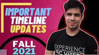 Fall 2021 - Timeline Update - Important Next Steps