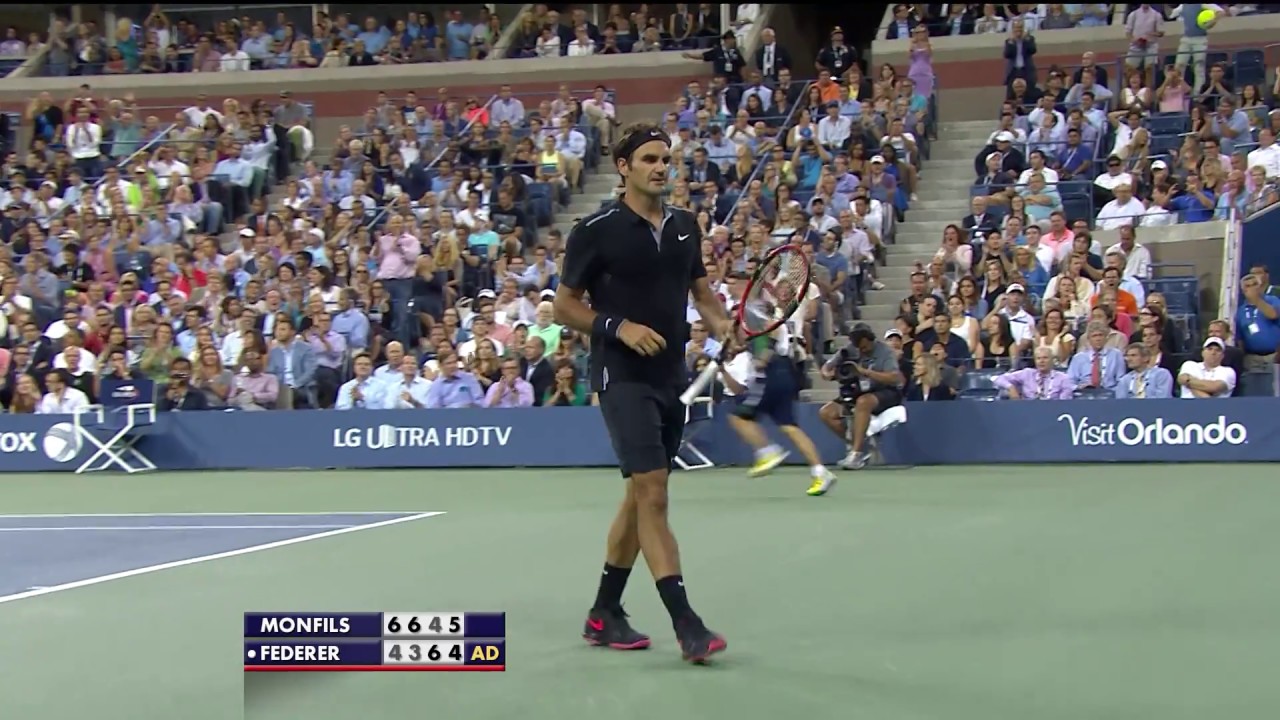 Roger Federer handles Gael Monfils at the 2014 US Open ...