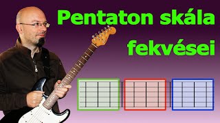 Pentaton skála fekvései a gitáron (+ TAB)