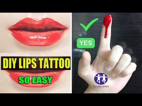 DIY LIPS TATTOO 96% People Dont know This remedy !! SO EASY